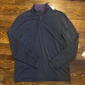 Johnston & Murphy Grey Quarter Zip Sweater. Large. NWT